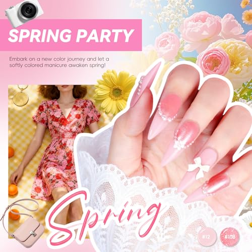 COSCELIA 60 PCS Gel Nail Polish Set, 55 Colors Gel Nail Polish with 5pcs Top Base Coat All Seasons Nail Polish Kit Winter Spring Full Colors Manicure Nail Art Gifts for Women Girls