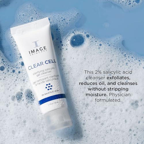 IMAGE Skincare, CLEAR CELL Salicylic Gel Cleanse, Gentle Foaming Face Wash Removes Excess Oil and Shine for Oily Prone Skin