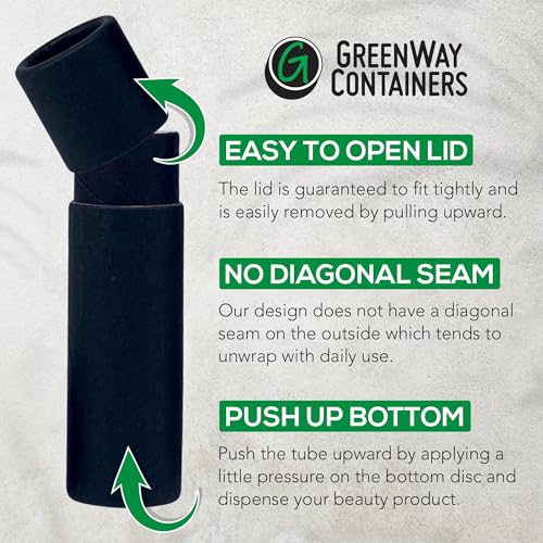 GreenWay 0.3oz / 8.5g Kraft Paperboard Lip Balm Tubes with Lids - 50 Pack Lip Gloss Tubes Refillable DIY Cosmetic Containers - Lip Balm Containers Chapstick Tubes Empty Holder Tubes - Brown