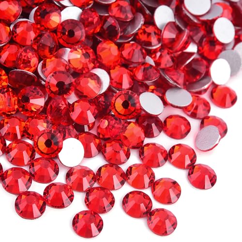 Blinginbox Flatback Rhinestones Bulk,14400pcs Crystal Round Loose Gemstones Glass Rhinestones for Crafts Makeup Nail Art Clothes Shoes DIY Decorations(SS20,4.6-4.8mm,Lt.siam)