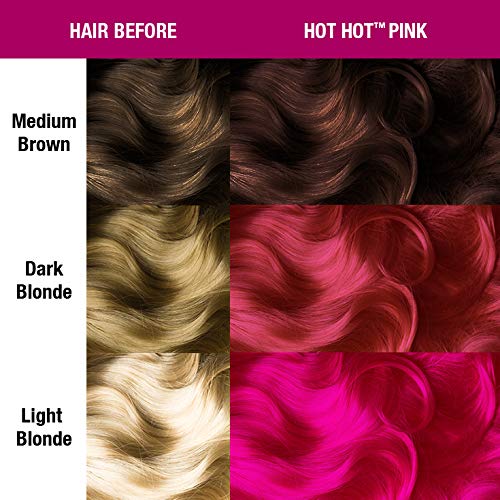 MANIC PANIC Classic Hot Hot Pink Semi Permanent Hair Color - Neon Pink Hair Dye for Women & Men That Lasts 4-6 Weeks - Vegan, Ammonia & Cruelty-Free - Create & Mix Custom Shades (4oz / 3pk)