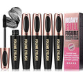 4 Pack 4D Silk Fiber Lash Mascara, Waterproof Smudge-proof Thickening Black Mascara for Natural Lengthening, Long Lasting & No Clumping