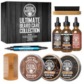 Viking Revolution Ultimate Beard Care Collection - Gifts for Men Includes Oil, Balm, Brush, Comb and Pen - Beard Kit for Men with Sandalwood, Spiced Vanilla, Coffee Whiskey, Sweet Tobacco