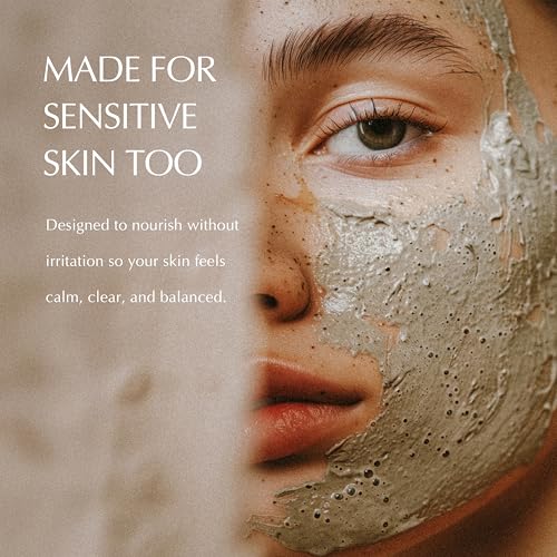NAT? BOTANICALS Purifying Bentonite Clay Mask ? Clarifying Clay Mask for Face ? Soothing & Softening Hydrating Face Mask for Oily and Combination Skin ? Helps Tighten, Clarify & Refine Skin 3.5oz
