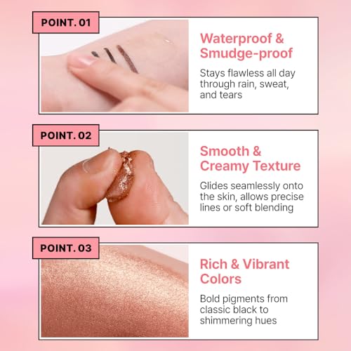 Cat Eyes Super Pencil ? Korean & K-Beauty Inspired Vegan Eyeliner | Waterproof, Long-Lasting, Smudge-Proof Makeup for Idol K-pop Looks (Twinkle Gold)