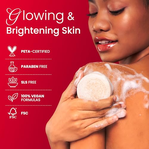 Koji White Kojic Acid Bump Eraser Body Scrub Soap for Exfoliation Butt, Elbow, Underarm with Glutathione, Coenzyme Q10, Skin Brightening for Fade Dark Spots, Fine Lines and Wrinkles, 2.82 oz (2 Bars)