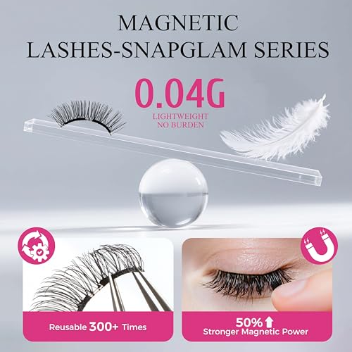 VEYESBEAUTY Magnetic Eyelashes with Applicator Reusable Magnetic Lashes Natural Look No Glue Needed False Eyelashes, Moonlit Lashes Kit Easy to Wear and Remove