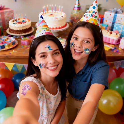 40Pcs Cute Temporary Tattoos,Removable Cartoon Tattoo Stickers for Party Favors Gifts & Birthday Decorations