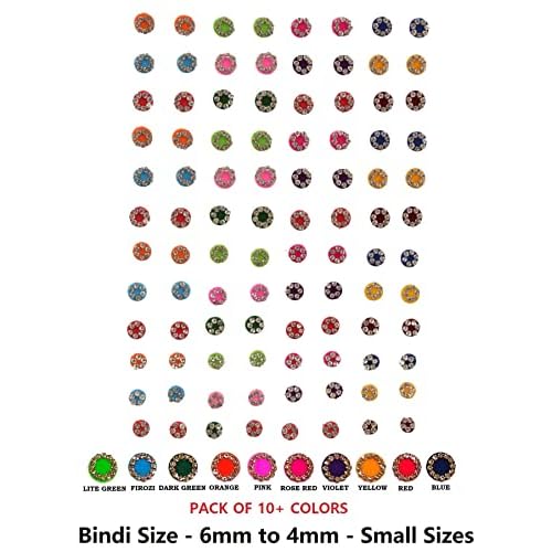 Crystal Forehead Tilki Sticker Kumkum Multicolour Stone Bindi Book Small Size for Ladies (Small Stone Bindi Book 372 Bindis)