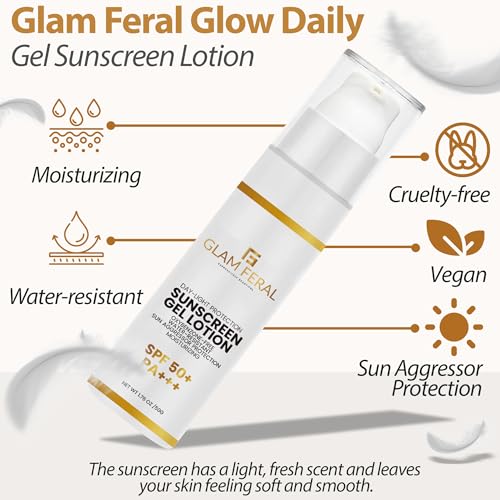 Non-Greasy Gel Sunscreen Lotion, Broad Spectrum SPF 50/ P+++ Rating Sun Aggressor Protection, Repairs, Ultra-Light & Intense Hydrating Daily use, Eco-Friendly Pckged, 1.76fl OZ (Pack of 1)
