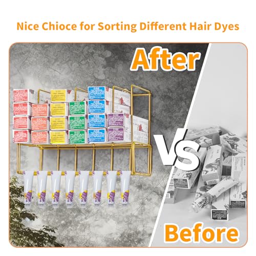 Hair Color Organizer for Salon - 2 PCS Metal Hair dye Tube Racks Storage Wall Mounted Cabinet Available