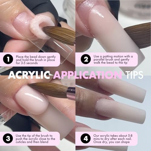 MakarttPro Brush Cleaner and Acrylic Kolinsky Brush Bundle - Size #8, Professional 100% Kolinsky Hair Acrylic Nail Brush with Acetone-Free Cleaner for Perfect Bead Control and Easy Maintenance