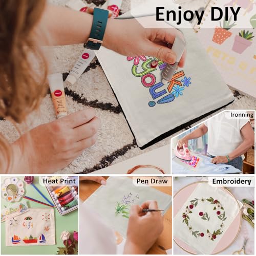 Koolmox 9x7'' Canvas Pouch with Zipper Bulk, 20 pcs Multipurpose Large Cotton Canvas Makeup Cosmetic Bag, Travel Toiletry Pouches Blank Beige DIY Craft Bags, Pencil Bag, Purses, Stationery Organizer
