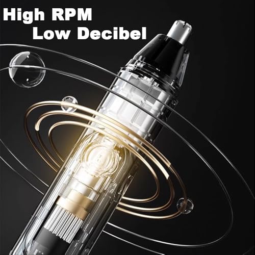 Ear and Nose Hair Trimmer Clipper for Men Women, USB Rechargeable Professional Painless Eyebrow & Facial & Ear & Nose Hair Trimmer, LED Display Dual Edge Blades for Easy Cleansing