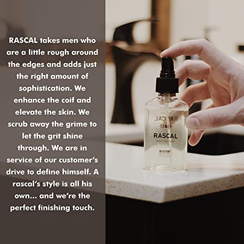Rascal Face Toner for Men - Sage Oil, Beetroot & Caffeine to Reduce Wrinkles and Clear Away Impurities (3.4 Fl Oz)