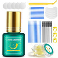 8ML Eyelash Extension Black Glue & Remover Kit - 1-2s Drying, 6 Weeks Strong Hold, Low Irritation Remover for Professional Salon, Home DIY & Special Occasions, Waterproof Eyelash Extension - New 3