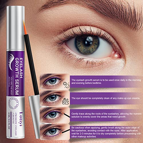 Eyelashes Growth Serum -6ml Eyelash Growth Serum for Natural Lashes & Extensions & Eyebrows, Thicker, Fuller & Longer Looking