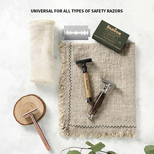 Bambaw ? Double Edge Safety Razor Blades, Swedish Stainless Steel Razor Blades Refills ? 60 Count