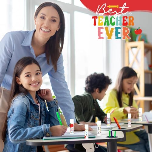 50 Pack Teacher Employee Appreciation Gift Bulk Lip Balm Staff Teacher Volunteer Employee Thank You Gifts End of The Year Teacher Gift for Teachers' Day Back to School Women Men (Cute)