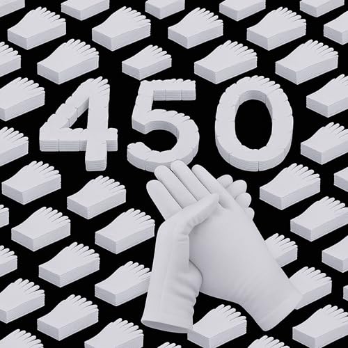 Jecery White Cotton Gloves Bulk Pack Moisturizing Overnight Dry Hand Eczema Thin Inspection Liner for Jewelry Coin Collection