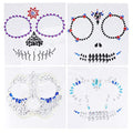 Lurrose Day of the Dead Skull Face Gems Jewels Tattoos, 4Pcs Rhinestone Halloween Jewels Tattoo Stickers for Halloween Festival Rave Party