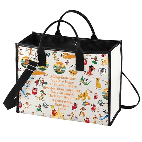 LEVLO Lion Cosmetic Make Up Bag Cartoon Lion Fans Gift You Are Braver Stronger Smarter Than You Think Cartoon Animal Zipper Pouch Bag
