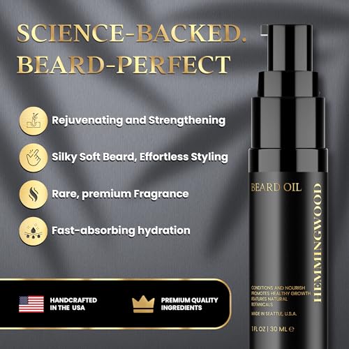 Beard Oil for Men ? Oud, Sandalwood & Cedarwood Scent ? Softens, Nourishes & Reduces Itch ? Lightweight, Non-Greasy Formula with Jojoba & Argan Oil ? Made in USA, 1 fl oz