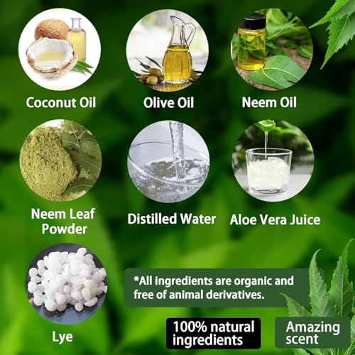Ayurvedic Neem Soap Bar, crafted with authentic Indian craftsmanship.3.88 oz of naturally handmade vegan soap for the face and body (2)
