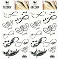 Black Infinity Birds Temporary Tattoo Sticker Decal Festival Sexy Body Paint Realistic Fake Waterproof Tattoos for Man Women (Pack 2 PCS.)