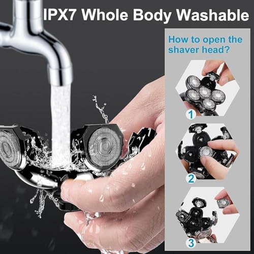 Head Shavers Replacement Blades, 6 Blades Head Shaver for Bald Men Replacement, Easy Install Electric Razor Shaver,Shaver Replacement Blades, Head Shavers for Bald Men, Shaver Head Replacemen(6 heads)