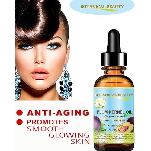 Botanical Beauty French PLUM KERNEL OIL 100% Pure Natural Virgin Unrefined Cold Pressed Carrier Oil 0.5 oz- 15 ml for Face, Skin, Hair, Lips, Nails. Skin SuperFood. Face moisturizer Oil