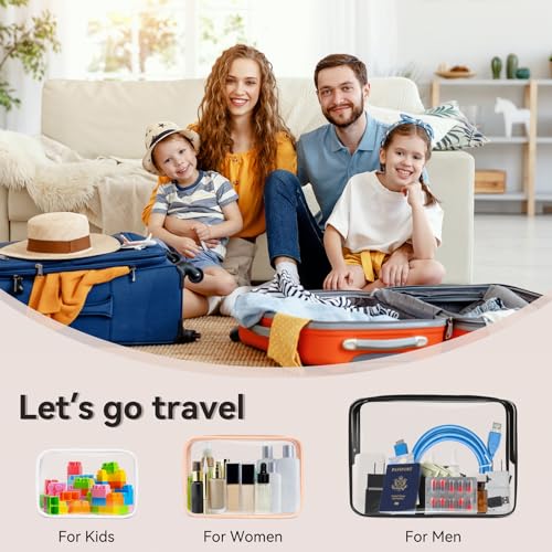 TISRATOK 16 PCS Clear Makeup Bag, Travel Essentials Toiletry Bag, Transparent PVC Cosmetic Organizer Toy Storage Pouch for Women Men - WHITE,Large