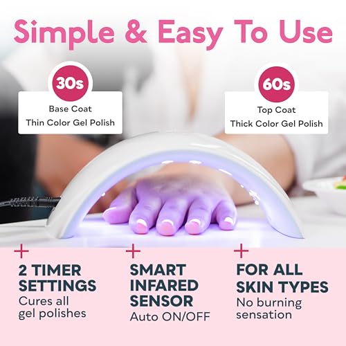 SUNUV UV LED Nail Lamp, UV Light Gloves for Gel Nails, Fingerless Gloves with UV Protection, Nails Dryer for Gel Nail Polish Curing Lamp with Sensor 2 Timers SUN9C Blue