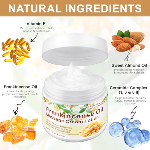 Frankincense Balm for Anti-Aging, Muscle Support ? Deep Moisturizing Frankincense Cream for Sensitive Skin, Dry Skin ? Skincare Moisturizer for Men & Women