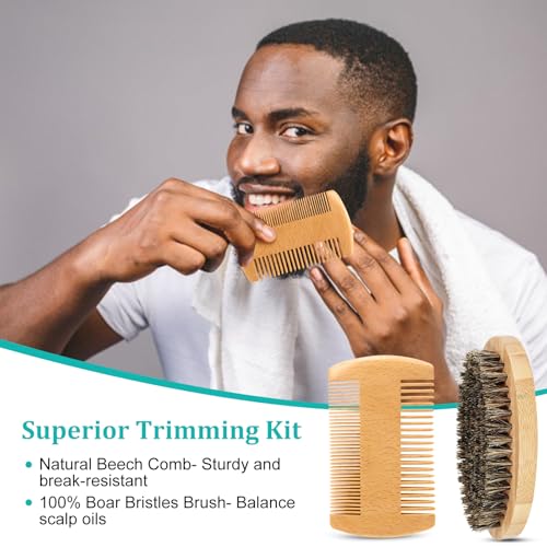 Dad Gifts - Beard Kit & Keychain, Practical & Thoughtful Combo, Birthday Gifts for Dad, Men's Self-care Set & Constant Keepsake, Stepdad/Father/Daddy Gifts from Kids Son Daughter
