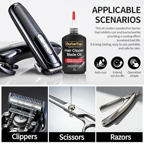 Premium Hair Clipper Blade Lubricating Oil for Clippers, with Oil Dip Box and Barber Clipper Brush