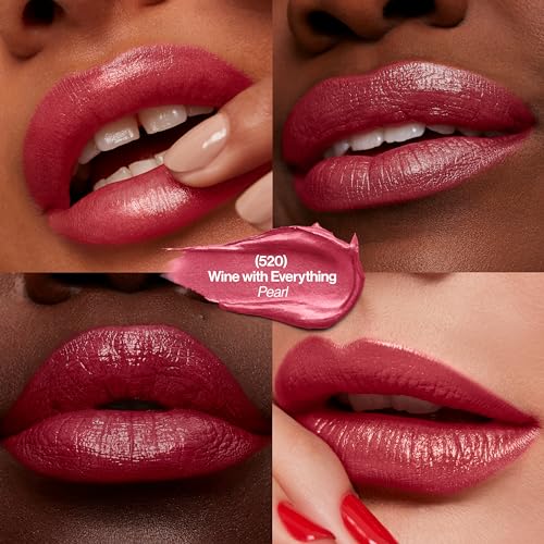 REVLON Super Lustrous Lipstick,Creamy Formula For Soft,Fuller-Looking Lips,Moisturized Feel,520 Wine With Everything,0.15 oz,(Pack of 2)