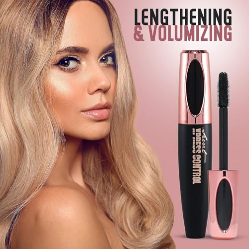 Two Pack: Silk Fiber Mascara 4D, Lengthening and Thickening, Secret Xpress Control - Long Lasting & Smudge-Proof, All Day Exquisitely Full, Long, Thick, Lashes
