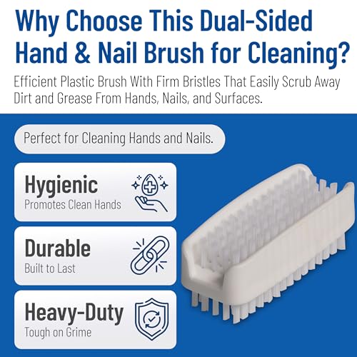 SPARTA 3623900 Plastic Hand Brush, Nail Brush With Polypropylene Bristles For Kitchens, Homes, Restaurants, 3.5 Inches, White, (Pack of 24)