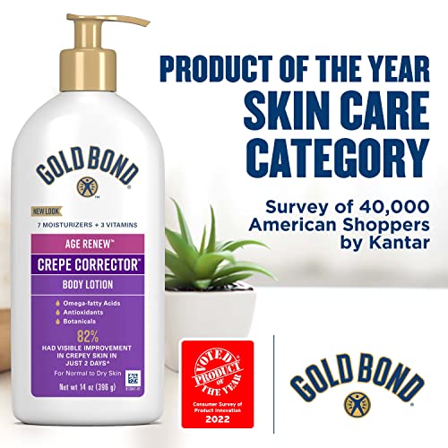 Gold Bond Age Renew Crepe Corrector Body Lotion, Replenishing & Smoothing Formula, 14 oz. & Healing Hand Cream, 3 oz., With Aloe, Moisture That Lasts Through Handwashing