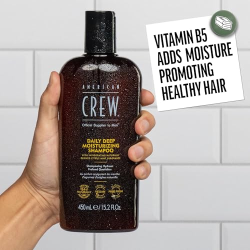 American Crew Shampoo for Men, Daily Deep Moisturizer, Naturally Derived, Vegan Formula, Citrus Mint Fragrance, 3.3 Fl Oz