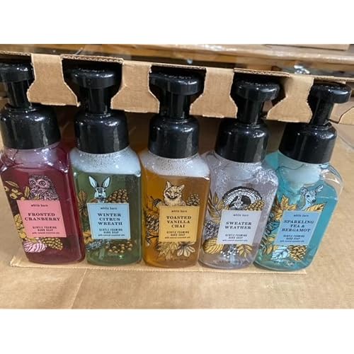 Bath and Body Works Foaming Hand Soaps - Set of 5 Gentle Foaming Soaps (Chilly Day Essentials)