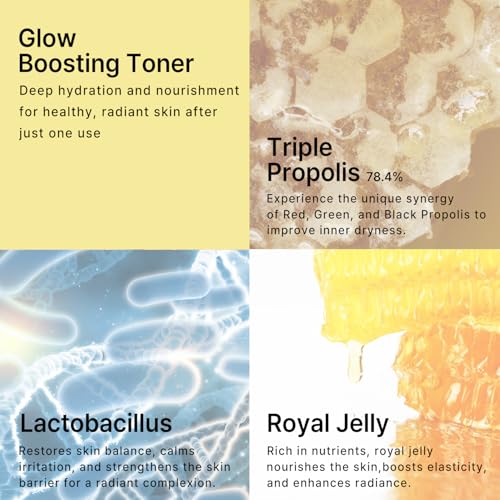 C¡¯New LAB Real Propolis Glow Boosting Toner 150ml (5.07 fl.oz.) | Deep Hydration & Skin Barrier Strengthening Toner | Propolis Extract, Honey Extract, Panthenol, Korean Skin Care