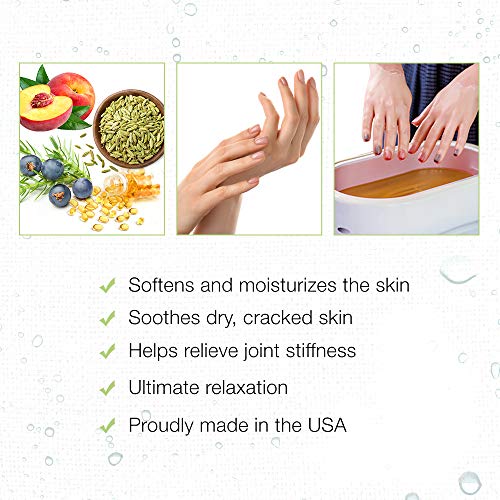 Clean + Easy Peach & Fennel Paraffin Wax Refills ? Deeply Hydrating Moisturizing Paraffin Wax for Hand and Feet, Spa-Grade Treatment for Dry Skin, 16 oz