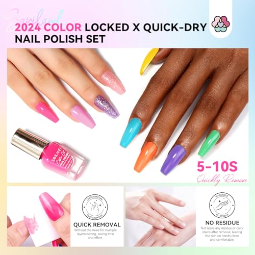 SAVILAND Nail Polish Set: Quick Dry Nail Polish Fingernail 20+3 Pcs Bright Neon Red Green Glitter Regular Nails Polish Kit with Base Top Polish Nail Art Polish DIY At Home Gift for Girls