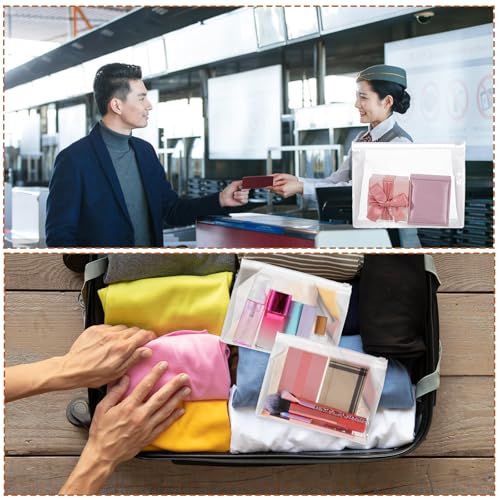 cobee 100 Pcs Clear Makeup Bags Bulk, Waterproof PVC Travel Cosmetic Organizer Mini Pouches with Zipper 7.9x5.9x2 Inch Transparent Toiletry Bags for Women Men
