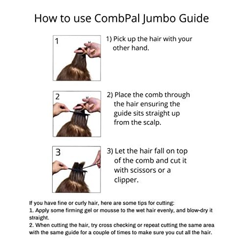 Scissor Clipper Over Comb - Barber Hair Cutting Tool with Jumbo Guide for DIY Home Haircuts (Black)