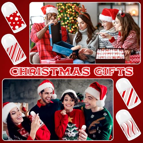 50 Pcs Christmas Lip Balm Bulk Mini Candy Cane Peppermint Flavor Lip Balms Bulk Christmas Stocking Stuffers Xmas Party Gifts Small Thank You Employee Appreciation Gifts for Women Men (Mixed Candy)