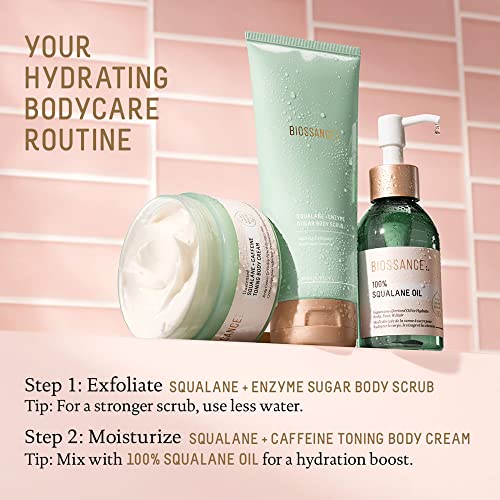 BIOSSANCE 100% Squalane Oil - Sustainable, Vegan Face Oil & Body Oil - Hydrating, Fast-Absorbing Moisturizer - Ideal for Oily Skin, Face, Hair - Organic Sugarcane-Derived Squalane, 3.3 ounces