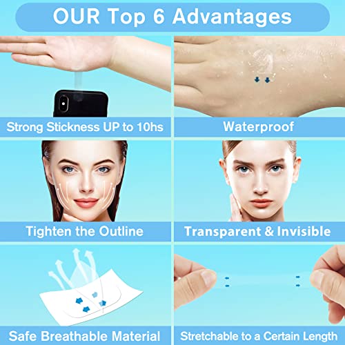 Neck Tape Lifting Invisible,Face Tape Lifting Invisible,156pcs Face Lift Tape,Neck Lift Tape Instant Facelift Tape Face Lifter Tape Facial Tape for Double chin Jowls Eyes Sagging Skin Makeup Woman